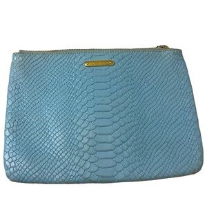 GiGi New York Tiffany Blue Croc- Embossed Clutch